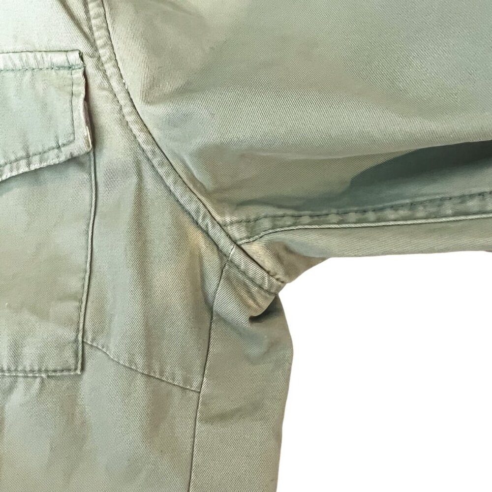 American Eagle Womens Jacket Green Collared Tan Button Down Size Medium - Picture 8 of 12